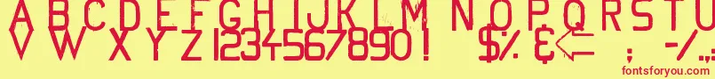 NoSillyWalkThere Font – Red Fonts on Yellow Background