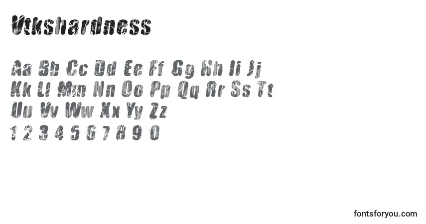 Шрифт Vtkshardness – алфавит, цифры, специальные символы
