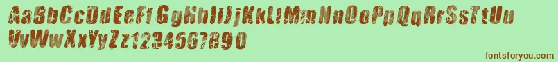 Vtkshardness Font – Brown Fonts on Green Background