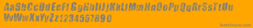 Vtkshardness-Schriftart – Graue Schriften auf orangefarbenem Hintergrund