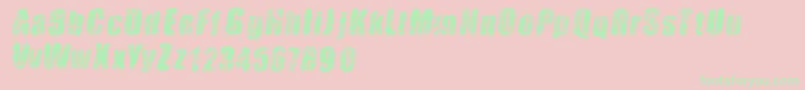 Vtkshardness-Schriftart – Grüne Schriften auf rosa Hintergrund