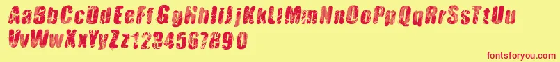 Vtkshardness Font – Red Fonts on Yellow Background