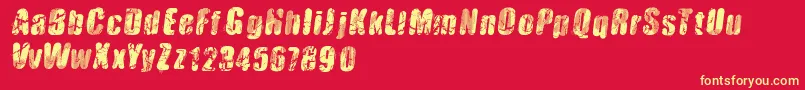 Vtkshardness Font – Yellow Fonts on Red Background