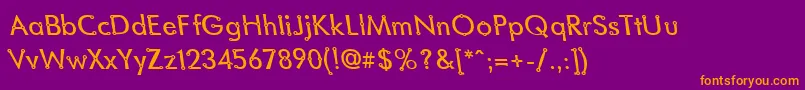 BlacksmithDelightLefty Font – Orange Fonts on Purple Background