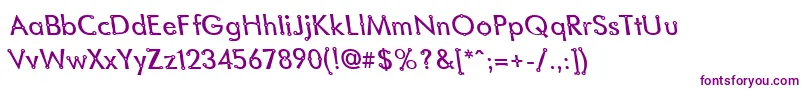 Шрифт BlacksmithDelightLefty – фиолетовые шрифты на белом фоне