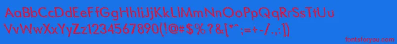 BlacksmithDelightLefty Font – Red Fonts on Blue Background
