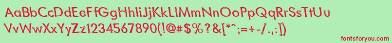 BlacksmithDelightLefty Font – Red Fonts on Green Background