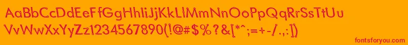 BlacksmithDelightLefty Font – Red Fonts on Orange Background