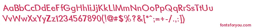 BlacksmithDelightLefty Font – Red Fonts on White Background