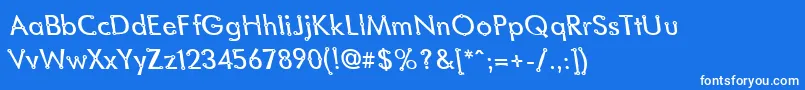 BlacksmithDelightLefty Font – White Fonts on Blue Background
