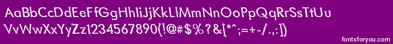 Шрифт BlacksmithDelightLefty – белые шрифты на фиолетовом фоне