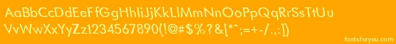 BlacksmithDelightLefty Font – Yellow Fonts on Orange Background