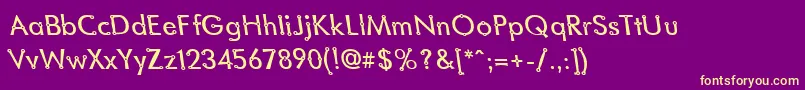 BlacksmithDelightLefty Font – Yellow Fonts on Purple Background