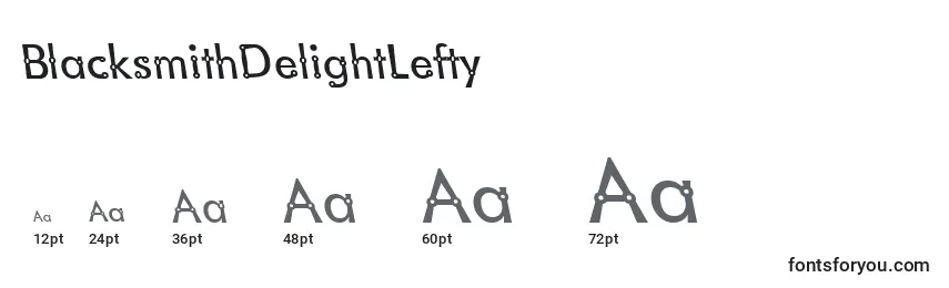 Размеры шрифта BlacksmithDelightLefty