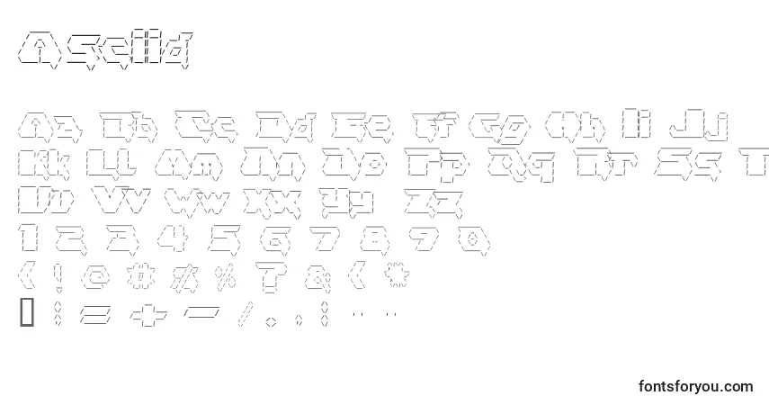 Czcionka Asciid – alfabet, cyfry, specjalne znaki