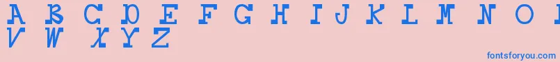 Daboss-fontti – siniset fontit vaaleanpunaisella taustalla