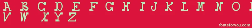 フォントDaboss – 赤い背景に緑の文字
