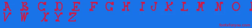 フォントDaboss – 赤い文字の青い背景