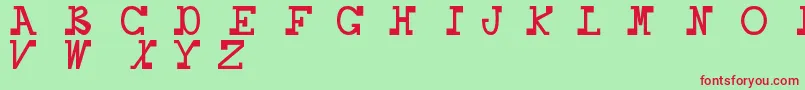 フォントDaboss – 赤い文字の緑の背景