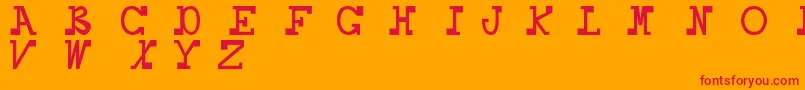 フォントDaboss – オレンジの背景に赤い文字