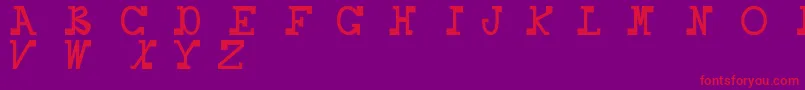 Daboss-fontti – punaiset fontit violetilla taustalla