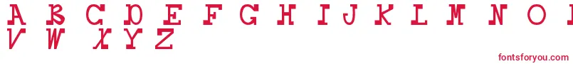 Daboss-Schriftart – Rote Schriften auf weißem Hintergrund
