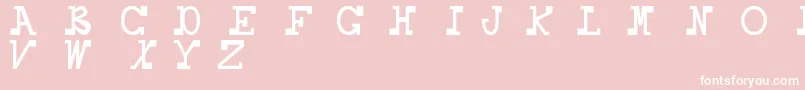 Daboss-fontti – valkoiset fontit vaaleanpunaisella taustalla