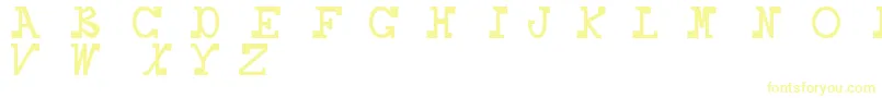 フォントDaboss – 白い背景に黄色の文字