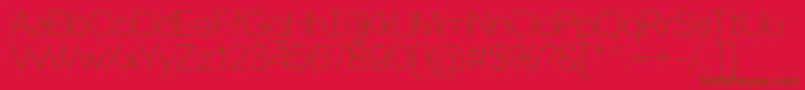 VillerayroundedThin-Schriftart – Braune Schriften auf rotem Hintergrund
