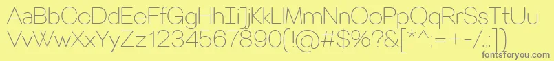 VillerayroundedThin-Schriftart – Graue Schriften auf gelbem Hintergrund