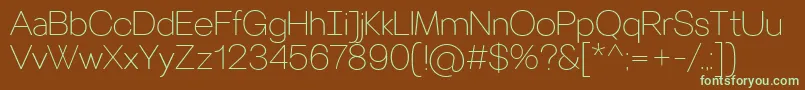 VillerayroundedThin Font – Green Fonts on Brown Background