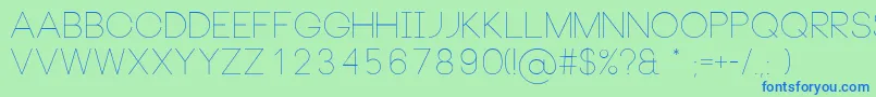 NeouThin Font – Blue Fonts on Green Background