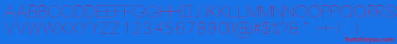 NeouThin Font – Red Fonts on Blue Background