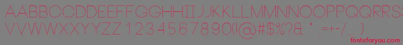 フォントNeouThin – 赤い文字の灰色の背景