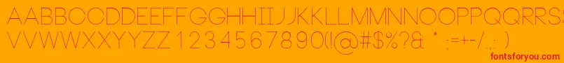 NeouThin Font – Red Fonts on Orange Background