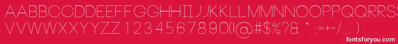 NeouThin Font – White Fonts on Red Background