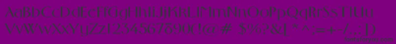 MiddletonLightWd Font – Black Fonts on Purple Background