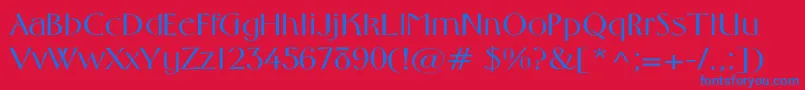 MiddletonLightWd-Schriftart – Blaue Schriften auf rotem Hintergrund