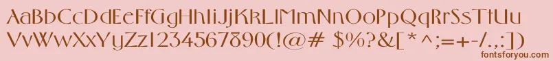 MiddletonLightWd Font – Brown Fonts on Pink Background