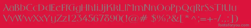 MiddletonLightWd-fontti – harmaat kirjasimet punaisella taustalla