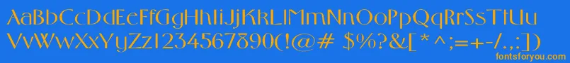 MiddletonLightWd Font – Orange Fonts on Blue Background
