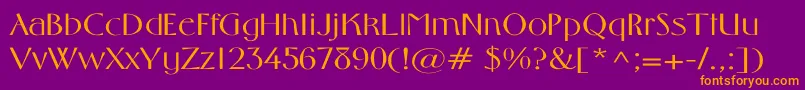 MiddletonLightWd Font – Orange Fonts on Purple Background