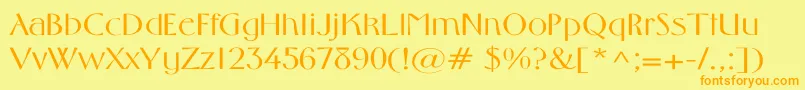 MiddletonLightWd Font – Orange Fonts on Yellow Background