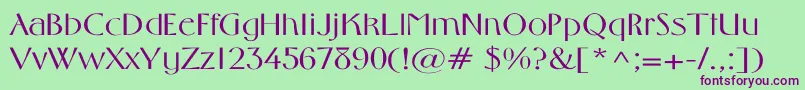 MiddletonLightWd Font – Purple Fonts on Green Background