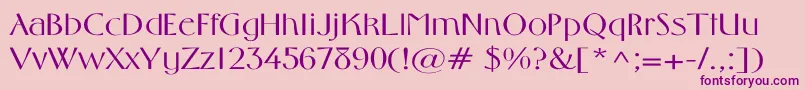 MiddletonLightWd Font – Purple Fonts on Pink Background