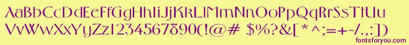 MiddletonLightWd Font – Purple Fonts on Yellow Background