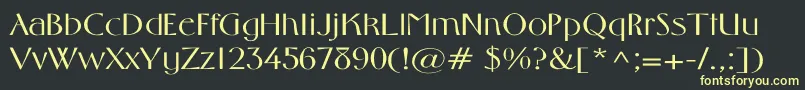 MiddletonLightWd Font – Yellow Fonts on Black Background