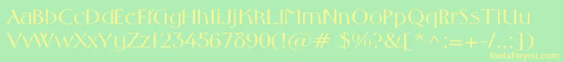 MiddletonLightWd Font – Yellow Fonts on Green Background