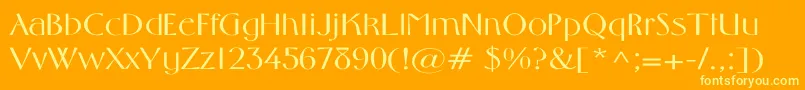 MiddletonLightWd Font – Yellow Fonts on Orange Background