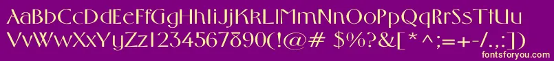 MiddletonLightWd Font – Yellow Fonts on Purple Background